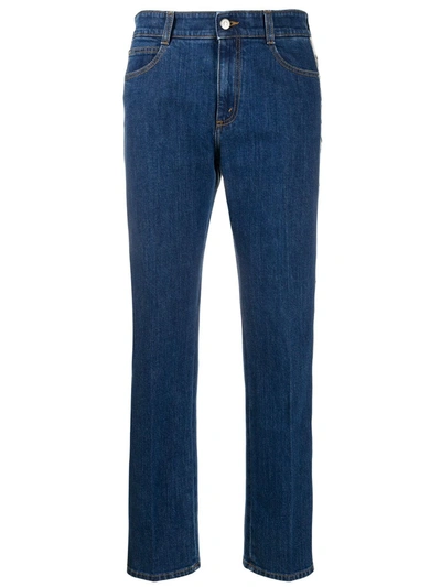 Stella Mccartney Side Logo Stripe Jeans In Blue