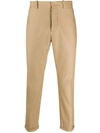 Marni Cropped Slim Fit Trousers In Neutrals