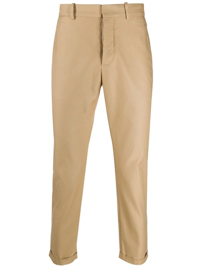 Marni Cropped Slim Fit Trousers In Neutrals