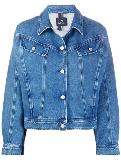 Ps By Paul Smith Relaxed-fit Denim Jacket In Blue