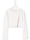 Aletta Teen Faux-leather Ruffled Jacket In White