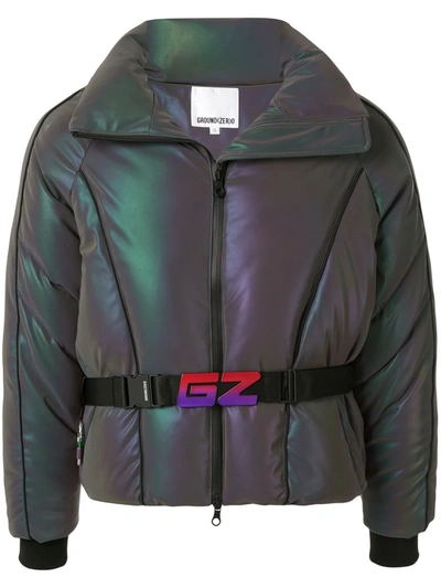 Ground Zero Belted Padded Jacket In Purple