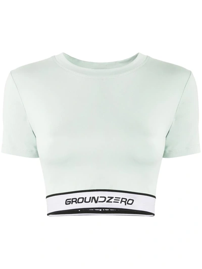 Ground Zero Cropped Logo T-shirt In Green
