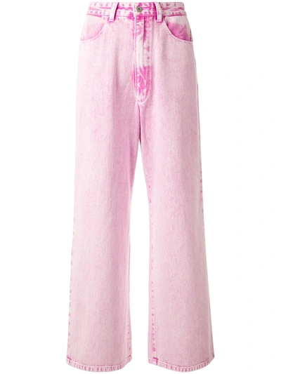 Ground Zero High Rise Wide Leg Jeans In Pink