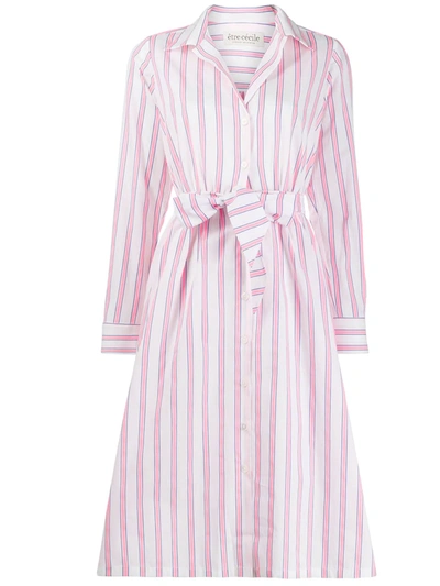 Etre Cecile Lauren Striped Shirt Dress In Pink
