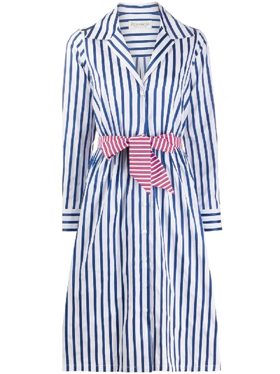 Etre Cecile Laurend Striped Shirt Dress In Blue