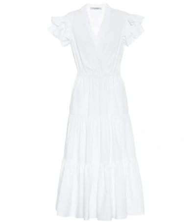 Philosophy Di Lorenzo Serafini Tiered Broderie Anglaise Cotton-broadcloth Midi Dress In White