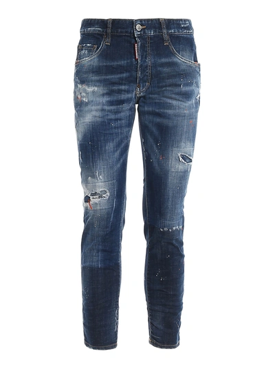 Dsquared2 Skater Spotted Jeans In Medium Wash