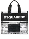 Dsquared2 Transparenter Shopper Mit Logo In Black
