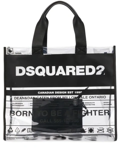 Dsquared2 Transparenter Shopper Mit Logo In Black