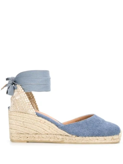 Castaã±er Carina Wedge Sandals In Blue
