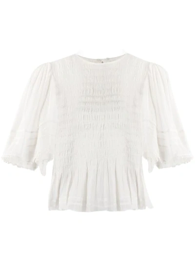 Isabel Marant Étoile Ruched Peplum Waist Top In White