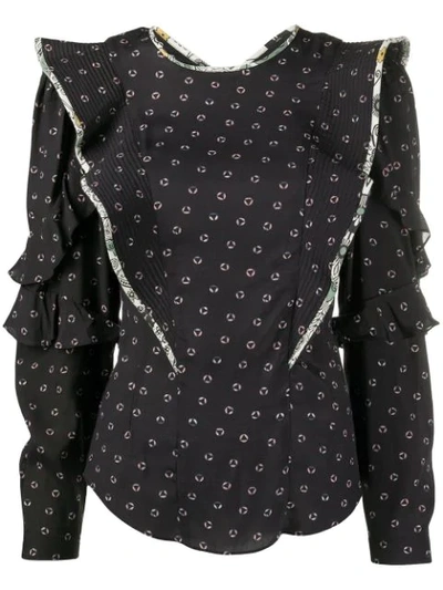 Isabel Marant Étoile All-over Print Blouse In Black