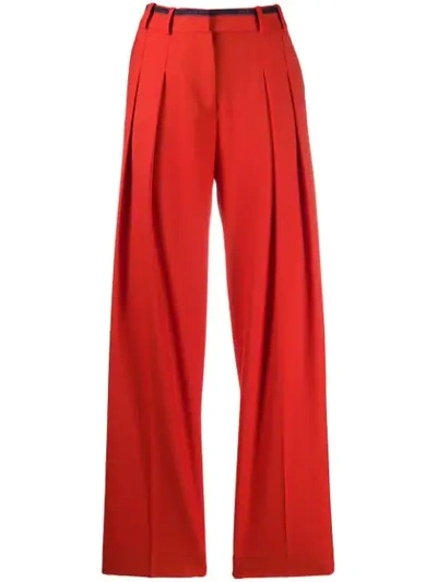 Victoria Victoria Beckham Straight-leg Pleated Waist Trousers In Red