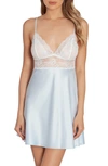 In Bloom By Jonquil Katrina Satin & Lace Chemise In Blue