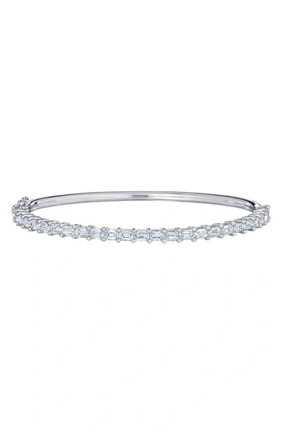 Kwiat Eclipse Emerald Cut Diamond Bangle In White Gold