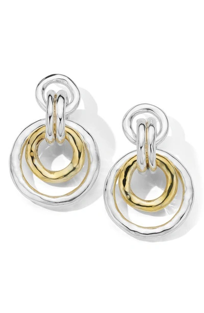 Ippolita Classico Chimera Two-tone Hammered Chunky Link Earrings In Gold And Silver