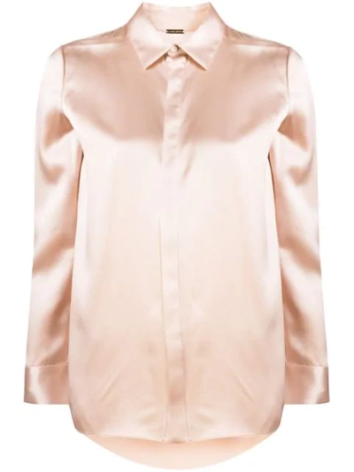 Adam Lippes Satin Buttoned Shirt In Pink