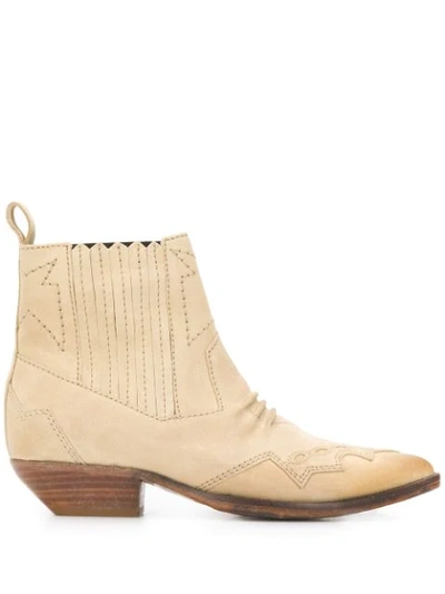 Roseanna 40mm Cut Out Detail Ankle Boots In Neutrals