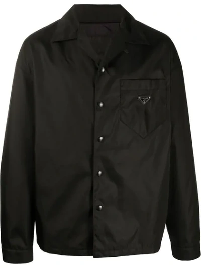 Prada Loose Fit Lightweight Jacket In Black