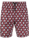 Dolce & Gabbana Monogram Swimming Shorts In Red