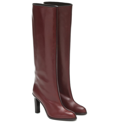 The Row Wide Shaft Leather Knee-high Boots In Red