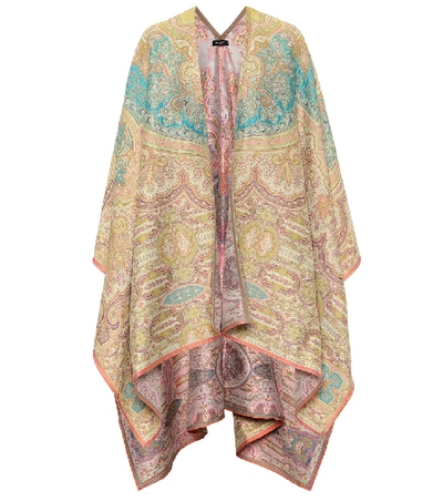 Etro Printed Poncho In Beige
