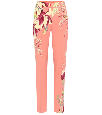 Etro High-rise Straight Crêpe Pants In Pink
