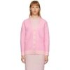 Fendi Viscose Crinkle Boyfriend Cardigan In Rose