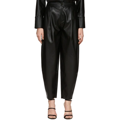 Aeron Black Faux-leather Fran Trousers In 002 Black