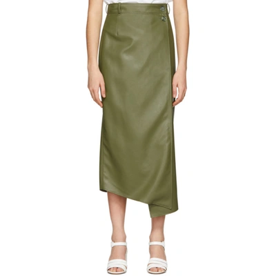 Aeron Green Faux-leather Lucilla Wrap Skirt In 177 Moss