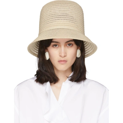 Nina Ricci Woven Hemp Hat In U1619 Sand