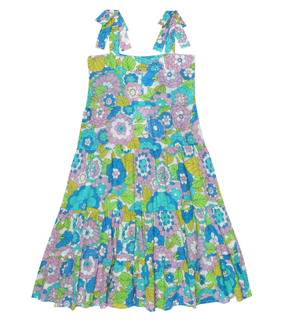 Dodo Bar Or Kids' Floral Cotton Dress In Blue