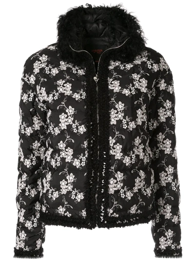 Giambattista Valli Floral Padded Jacket In Black