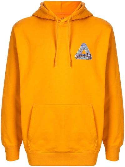 Palace Logo Print Hoodie In Orange