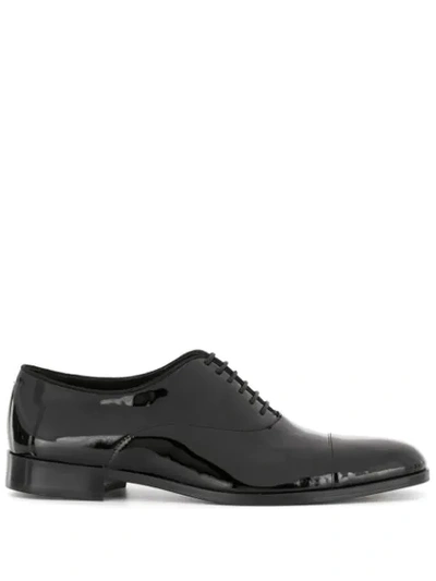 Emporio Armani High-shine Lace-up Shoes In Black