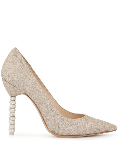 Sophia Webster Coco Crystal Glitter Pumps In White