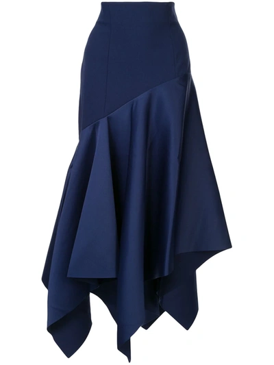 Solace London Asymmetric Style Skirt In Blue