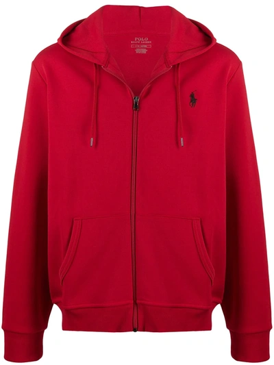 Polo Ralph Lauren Zipped Long-sleeved Hoodie In Red
