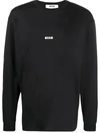 Msgm Logo Print Long-sleeve T-shirt In Black