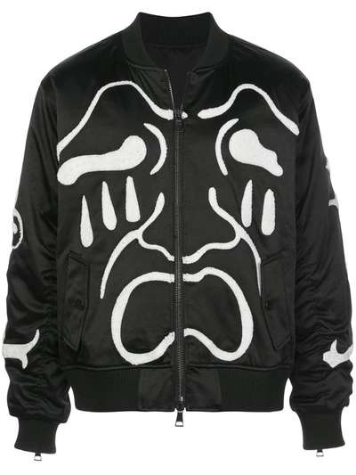Haculla Scream Embroidered Bomber Jacket In Black