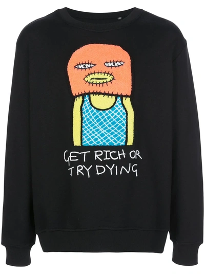 Haculla Get Rich Embroidered Sweatshirt In Black