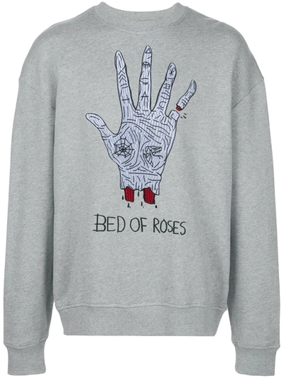Haculla Bed Of Roses Jersey Sweatshirt In Heather Grey