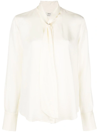 Jason Wu Tie Neck Blouse In White