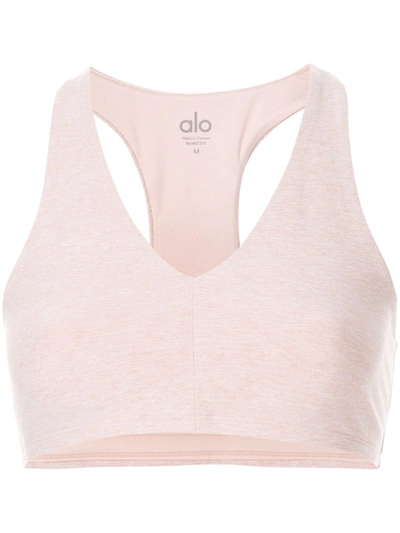 Alo Yoga V-neck Sports Bra In Pink