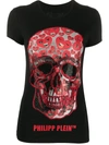Philipp Plein Heart Printed Skull T-shirt In Black
