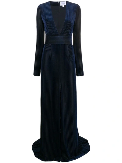 Galvan Stardust Velvet Devoré Gown In Midnight