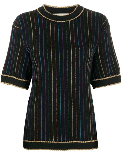 Gucci Stripe Knitted Top In Black