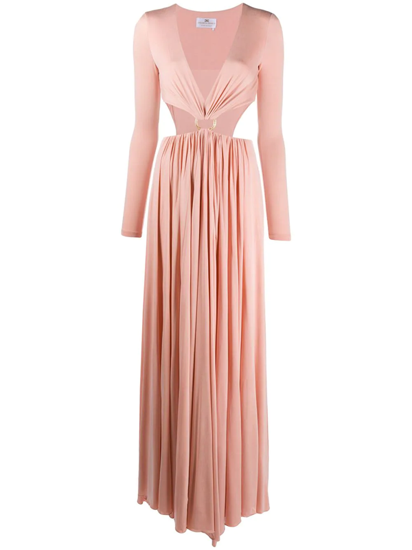 Elisabetta Franchi Cut Out O Ring Dress In Pink Modesens