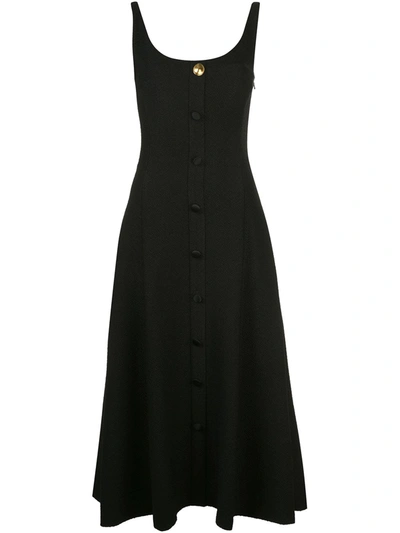 Adam Lippes Flared Buttoned Dress In Black